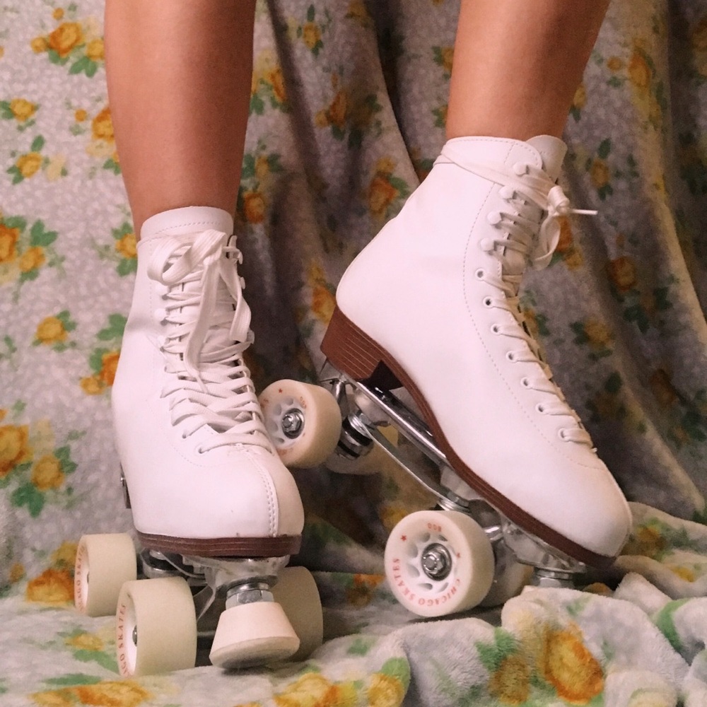 Chicago Rollerskates In White Leather